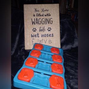 Wagging tails sign and dog treat game